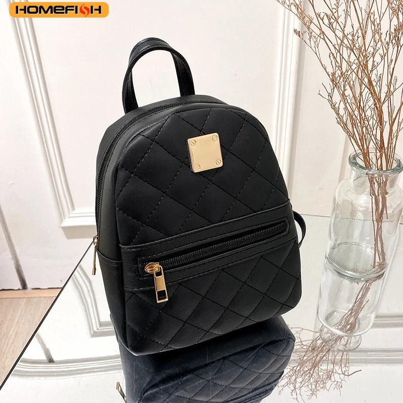 Homefish Rhombus Plaid Pattern Bag Large Capacity Shoulder Crossbody Casual Cell Phone Backpack