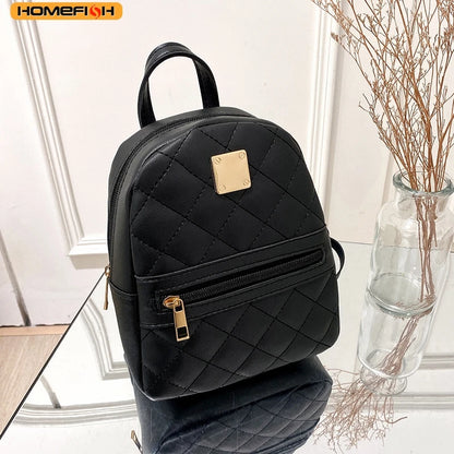 Homefish Rhombus Plaid Pattern Bag Large Capacity Shoulder Crossbody Casual Cell Phone Backpack