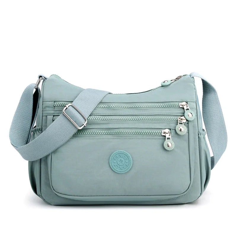 Multi-Layer Shoulder Crossbody Bag Lightweight Oxford Cloth Large Capacity Mobile Phone Storage