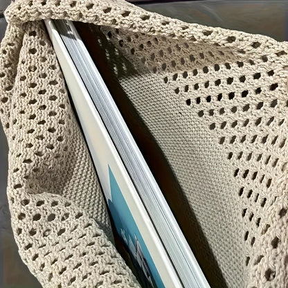 Bohemian Knit Tote Bag for Women – Openwork Beach Shoulder Bag
