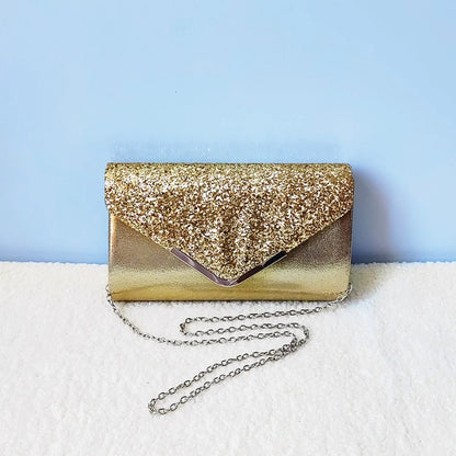 Glitter Envelope Clutch Purse – Evening Crossbody Bag for Wedding & Prom