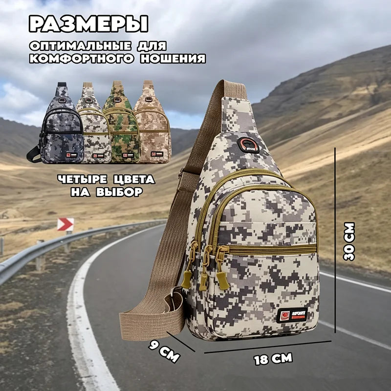 Camo Sling Chest Bag for Men – Outdoor Crossbody Pack