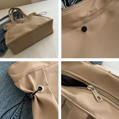 Canvas Drawstring Tote Bag – Large Capacity Casual Shoulder Bag