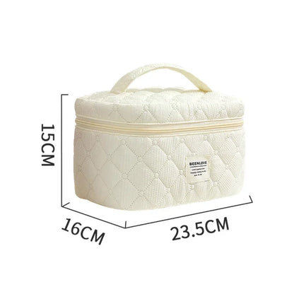 Makeup Bag Set Quilted Women S Large Floral Bags Cute Cotton Cosmetic Pouch Travel Toiletries