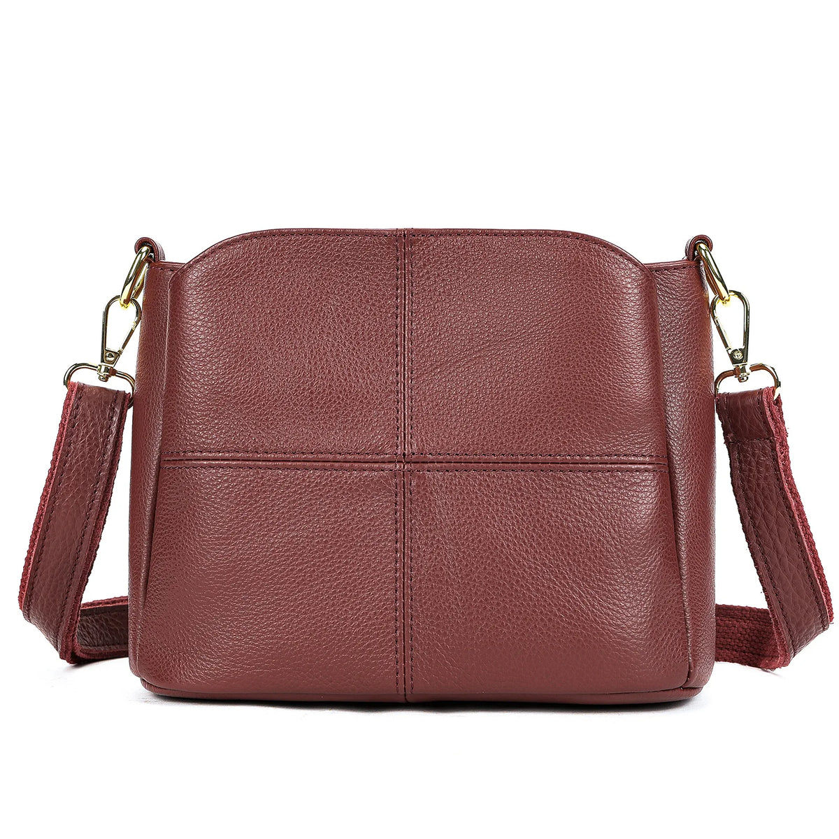 Top-Grain Cowhide Single-Shoulder Bag Bucket Bag Genuine Leather Large-Capacity Single-Shoulder