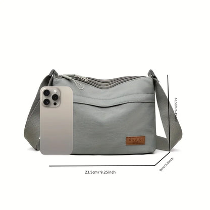 Nylon Women's Crossbody Shoulder Bag – Multi-Pocket Zipper