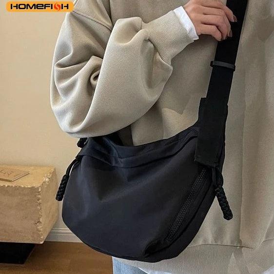 Homefish Large Capacity Nylon Women Shoulder Bag Trendy Korean Hobo Crossbody Bag Daily Casual