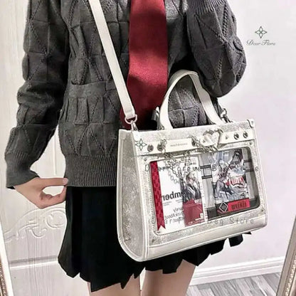 Denim Ita Bag Transparent Pocket DIY Crossbody – Y2K