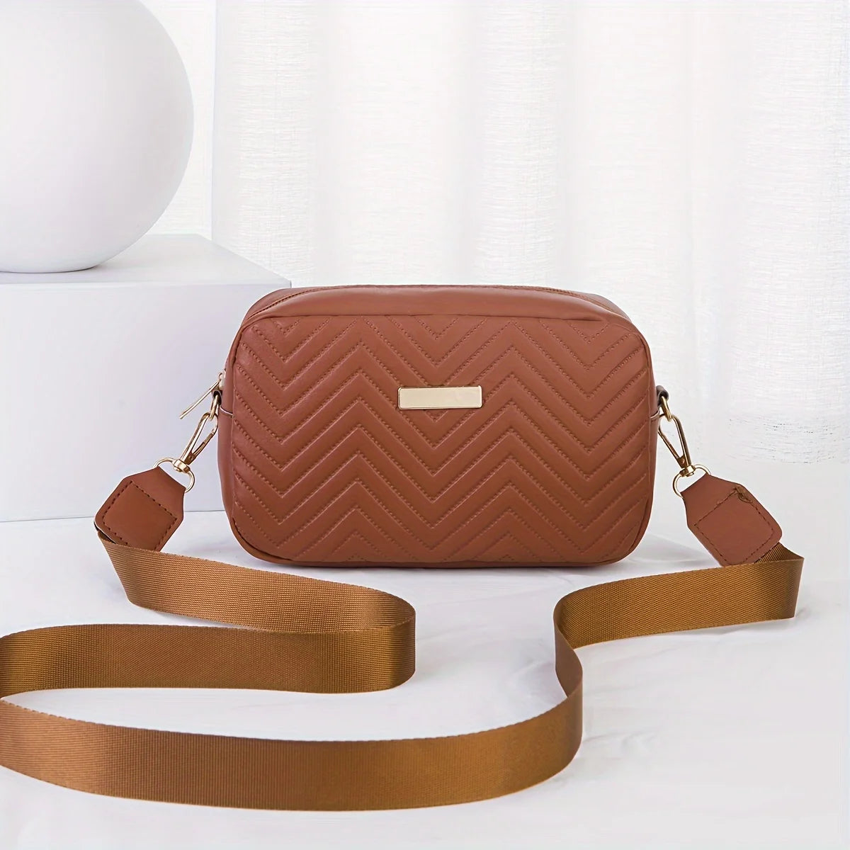 Quilted Crossbody Bag Small PU Leather Shoulder Purse