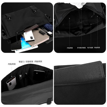 Travel Large-Capacity Crossbody Bag Solid Color Square Business Messenger Bag Men S Waterproof