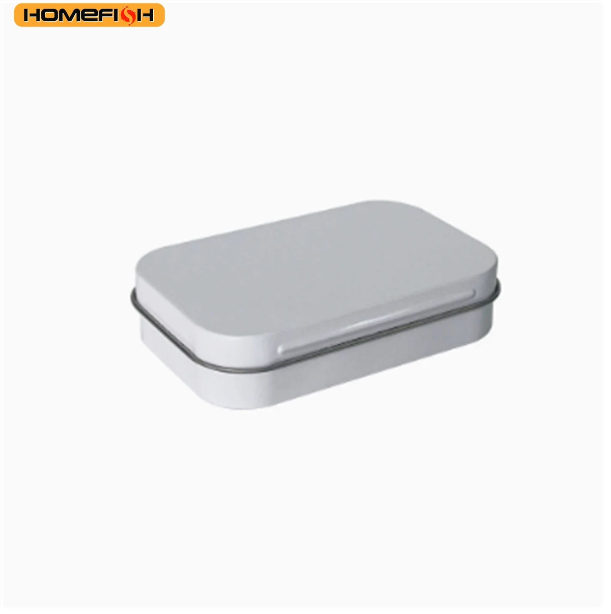 Homefish Metal Rectangular Empty Mini Tin Box Tinplate Push Candy Pill Cases Bins Jar Hinged