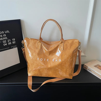 Trendy Personalized Large Capacity Transparent Pvc Tote Bag Outdoor Waterproof Jelly Daily Travel