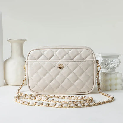 Diamond-Shaped Chain Horizontal Square Single-Shoulder Bag Women Mini Hand-Carry Commuter Crossbody