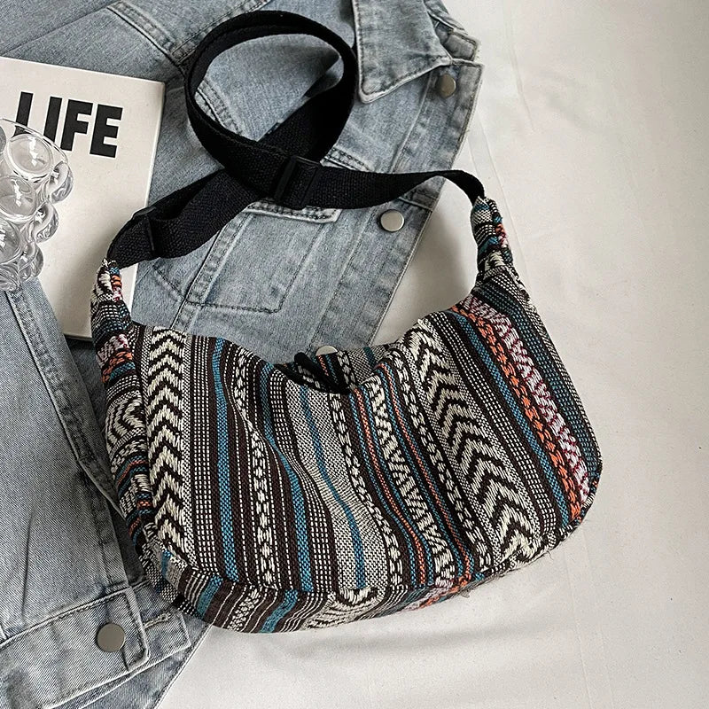 Boho Crossbody Bag – Ethnic Tribal Pattern Hobo Shoulder Purse