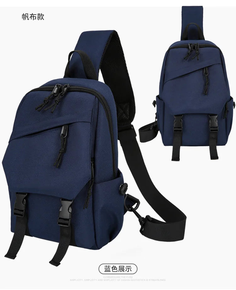 Men S Chest Bag Leisure Cross-Body Trend One Shoulder Women Backpack Large Capacity