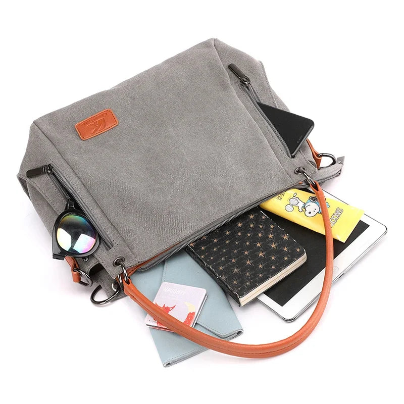 Large Canvas Crossbody Bag for Women