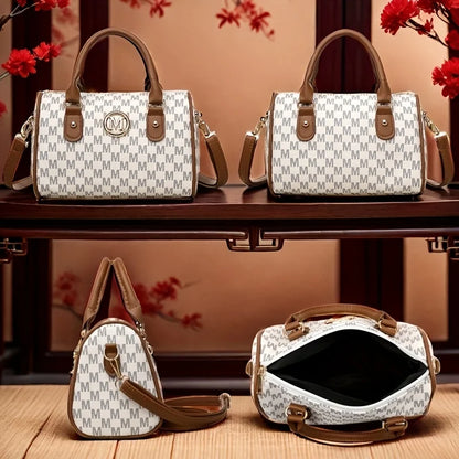 Mini M Logo Crossbody Bag for Women – Faux Leather Monogram Handbag