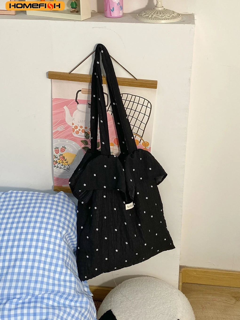 Homefish Yoga Shoulder Canvas Bag Women S Large Capacity Tote Shopping Sports Leisure Trend Fitness