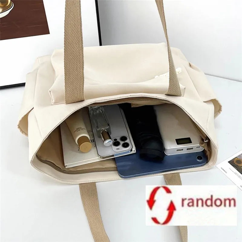 Nylon Tote Bag Multiple Pocket Lightweight Foldable Design Office Commute Shopping Fitness Storage