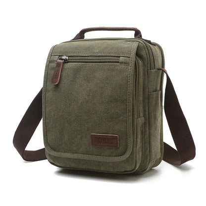 Canvas Men S Cross-Body Bag Korean Version One Shoulder Carry Multiple Pockets Document Large