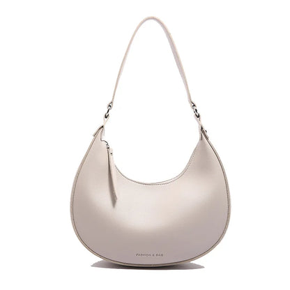 Crescent Shoulder Bag Minimalist PU Leather Hobo Purse