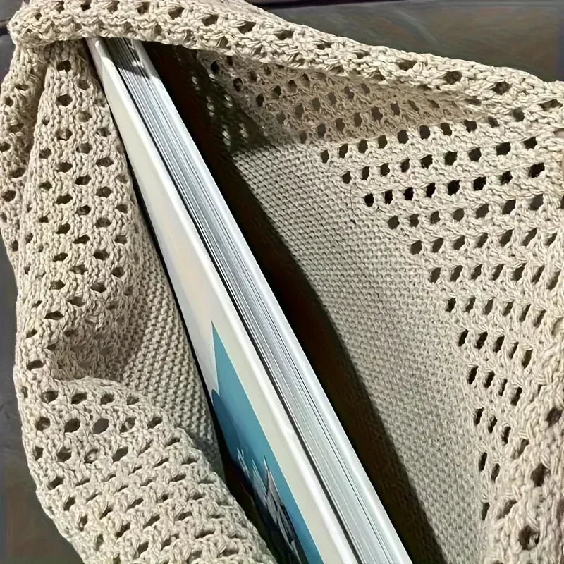 Crochet Tote Bag – Large Woven Hollow Shoulder Bag for Beach