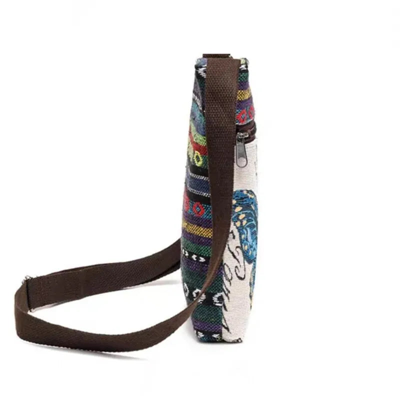 Embroidered Canvas Crossbody Bag – Cute Animal Print Shoulder Bag