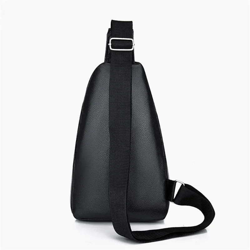 Men's Crossbody Sling Bag – Crocodile Pattern PU Leather Chest Bag