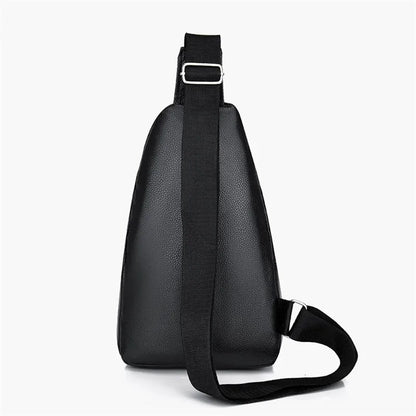Men's Crossbody Sling Bag – Crocodile Pattern PU Leather Chest Bag