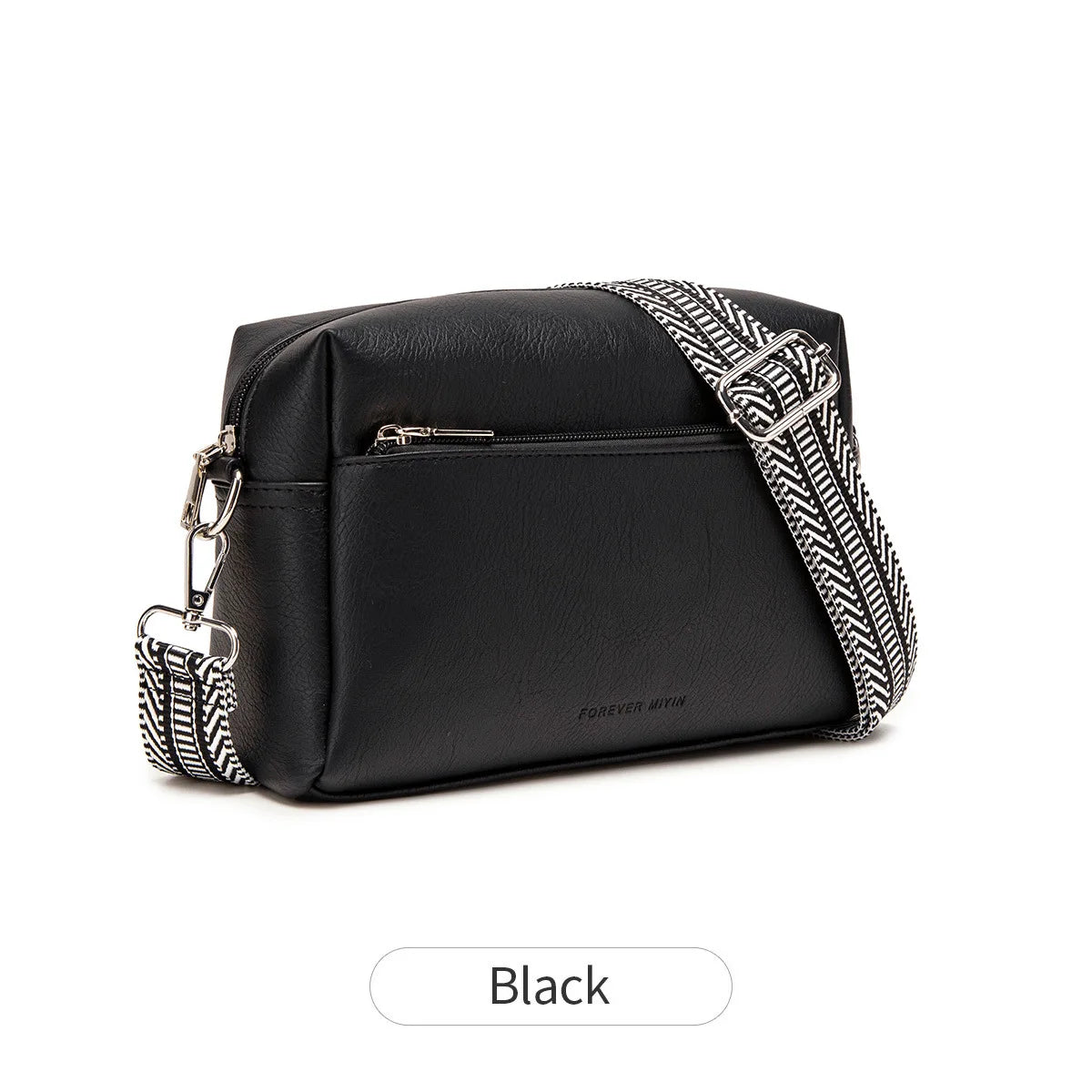 Retro Casual Soft Leather Color Contrast Widened Shoulder Belt Diagonal Cross Bag All Women - Soft