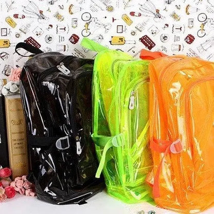 Pvc Transparent Backpack Large Capacity See Through Jelly Backpack Adjustable Shoulder Straps