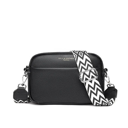 Multi-Layer Square Female Cross-Body Leather Change Cell Phone Storage Texture Commuting Shoulder