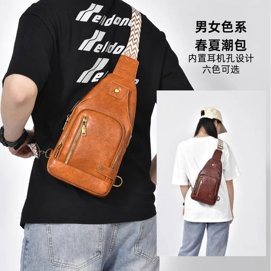 Men S Chest Bag Cross-Body Multi-Function Mobile Phone Large Capacity Storage Waterproof Outdoor