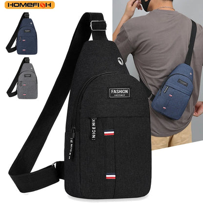 Homefish Men S One Shoulder Crossbody Chest Bag Large Capacity Small Shoulder Bag