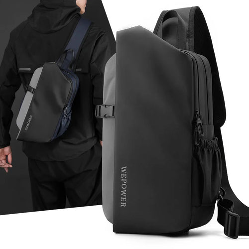 Men S Shoulder Bag Korean Version Large Capacity Chest Safety Reflective Strip Commuting Nylon