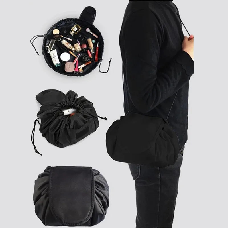 Women Drawstring Cosmetic Bag Travel Storage Makeup Organizer Female Make Up Pouch Portable