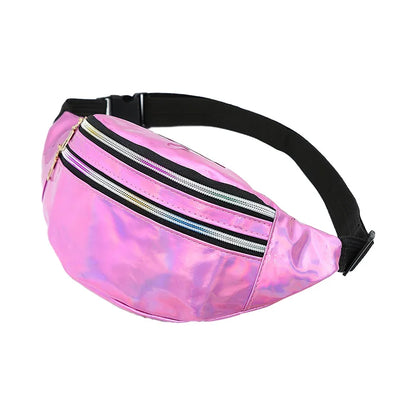 Trendy Personality Women S Waist Bag Laser Cool Lightweight Sport Leisure Female Belt Packs Outings
