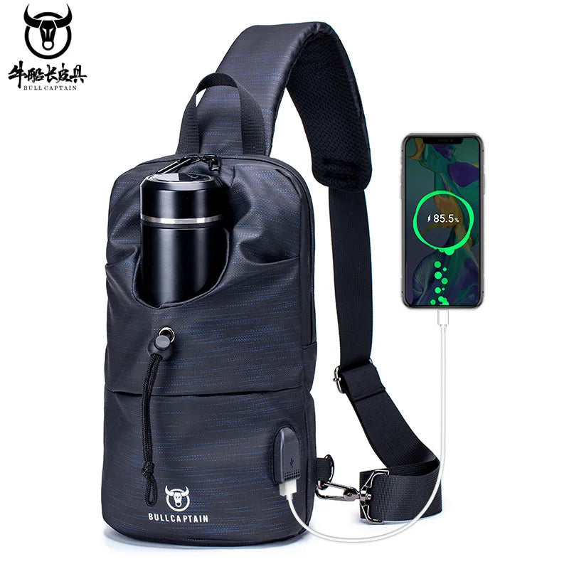 Oxford Cloth Wear-Resistant Kettle Chest Bag Men S Shoulder Crossbody Large Capacity Multi-Function