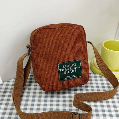 Corduroy Crossbody Bag for Women – Mini Phone Shoulder Bag