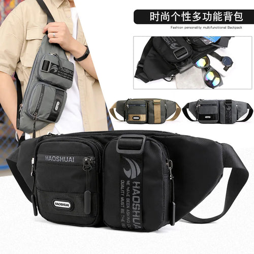 Outdoor Men S Waist Bag Cross-Body Chest Close Running Sports Cashier Storage