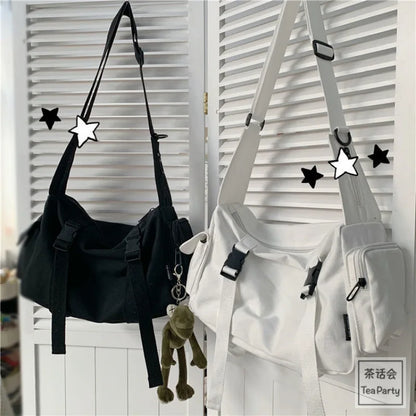 Canvas Crossbody Bag – Large Capacity Shoulder Bag for Women & Men