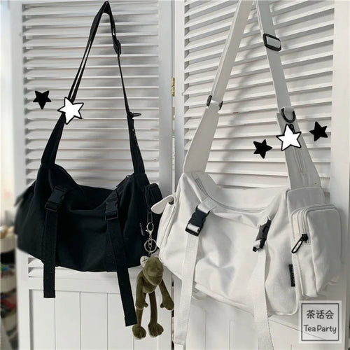 Canvas Crossbody Bag – Large Capacity Shoulder Bag for Women & Men