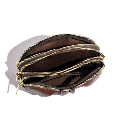 Women's Crossbody Bag – 3-Layer Soft PU Leather Shoulder Bag