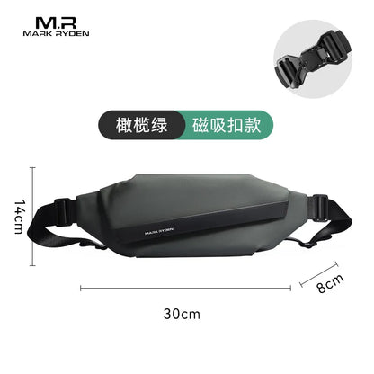 Men S Large Capacity Waterproof Crossbody Bag Multi-Functional Sports Leisure Magnetic Suction Clasp