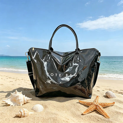 Trendy Personalized Large Capacity Transparent Pvc Tote Bag Outdoor Waterproof Jelly Daily Travel