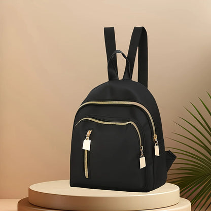 Black Nylon Backpack – Waterproof Lightweight Bag for Women