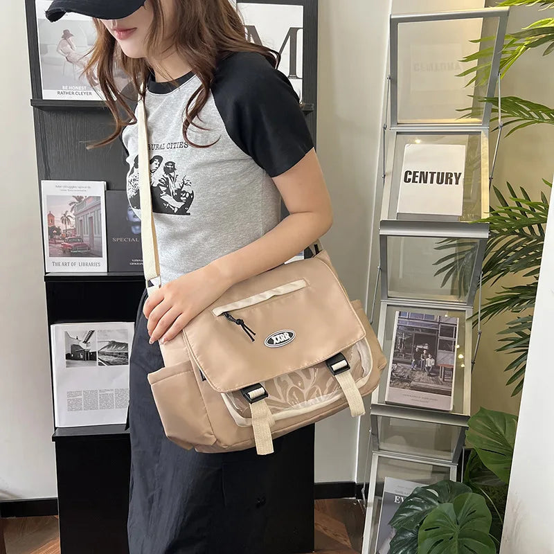 Daily Versatile Large Capacity Class Mailman Shoulder Bag Cute College Style Girl Japanese Campus