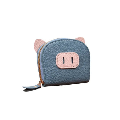 Organ Card Bag Ladies Cartoon Cute Piglet Holder Multi-Slot Large Capacity Certificate Zipper Coin