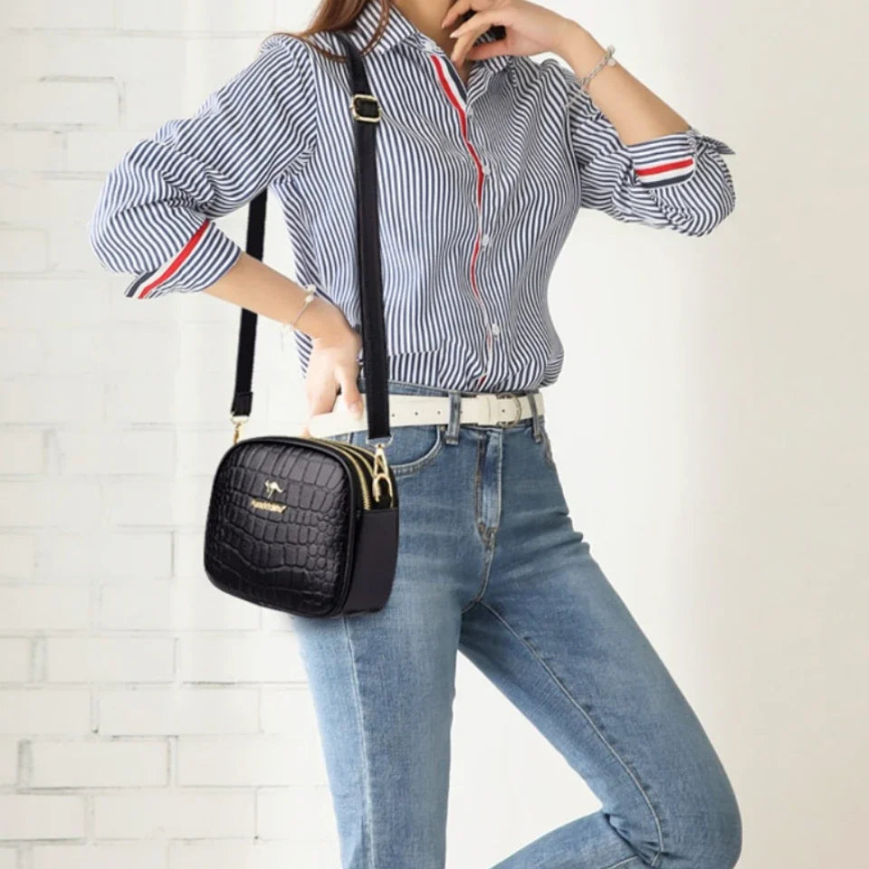 Women's Crossbody Bag – Multi-Pocket PU Leather Shoulder Handbag