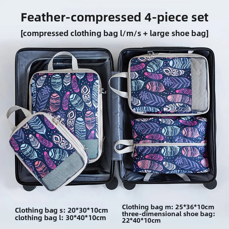 Printing Travel Storage Bag Compression Set Digital Toileting Makeup Clothes Shoes Luggage